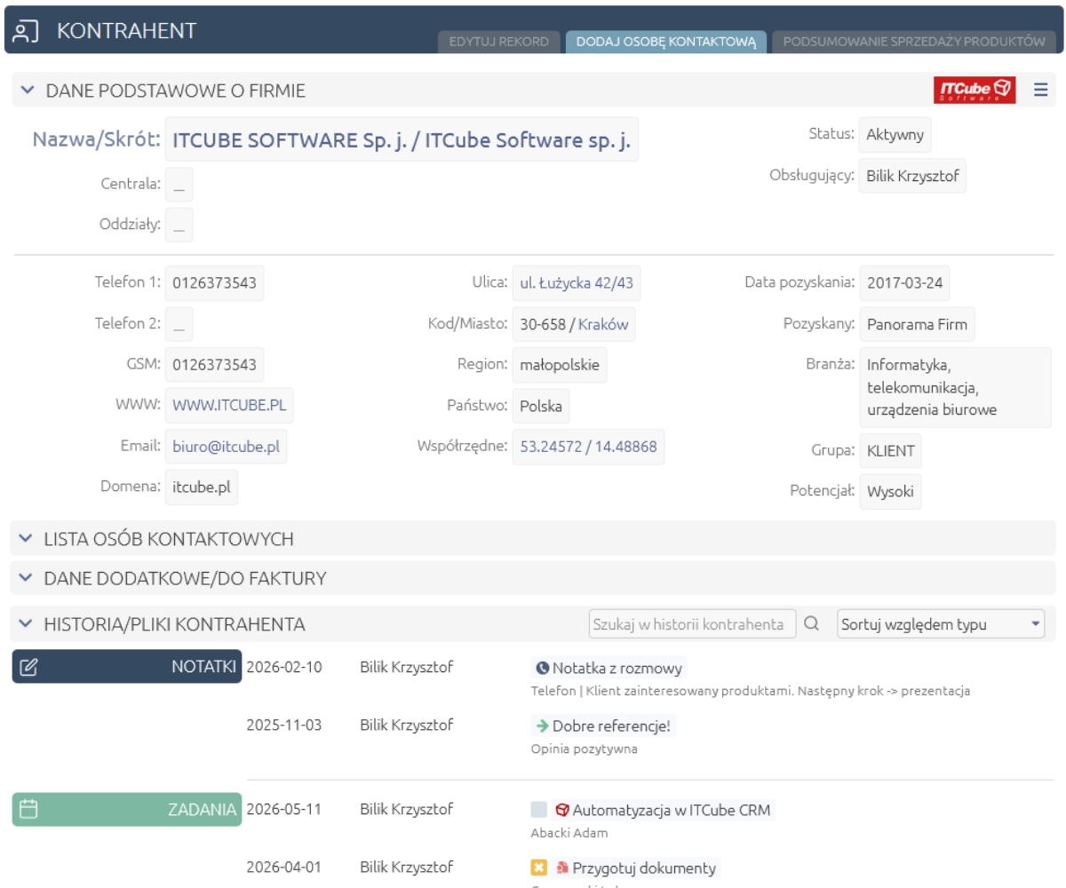System CRM baza firm po Polsku
