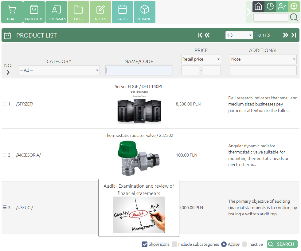 CRM Products and services