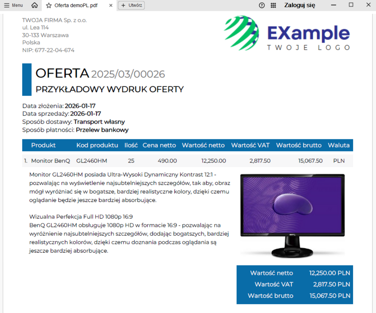 Kreator ofert system CRM