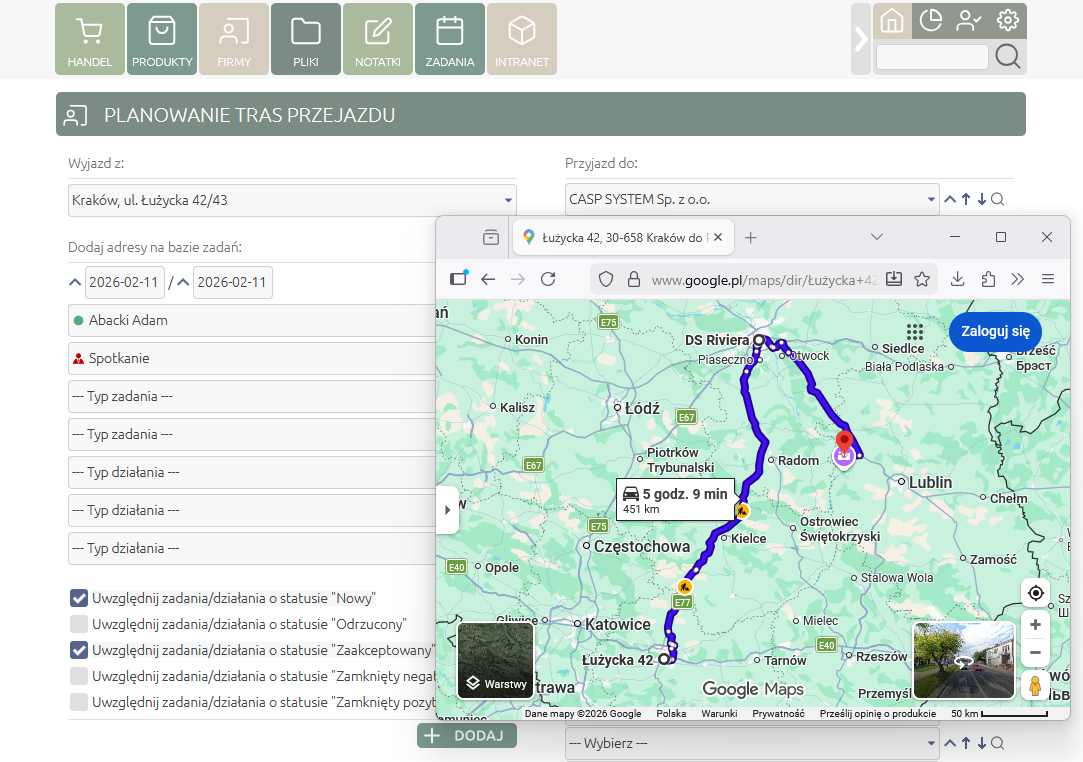 Integracja CRM z Google Maps