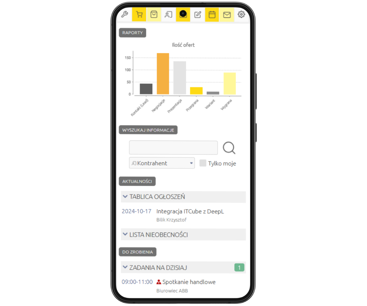 Historia w mobilny CRM